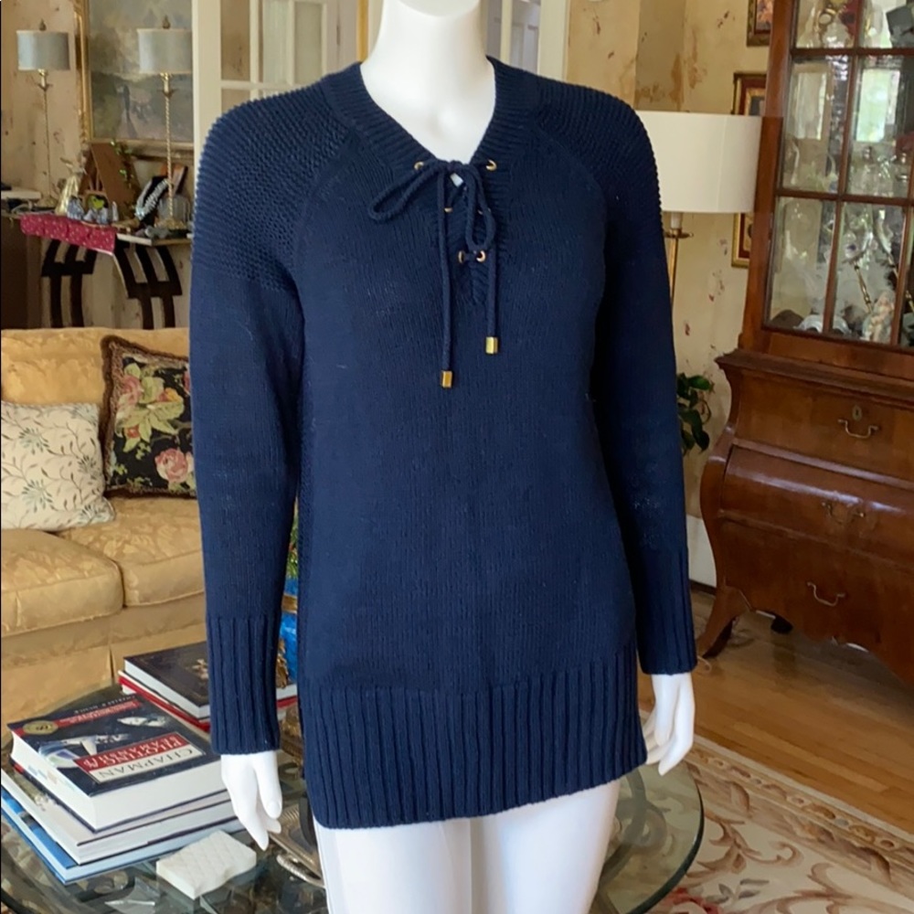 Navy tunic sweater by Etc.